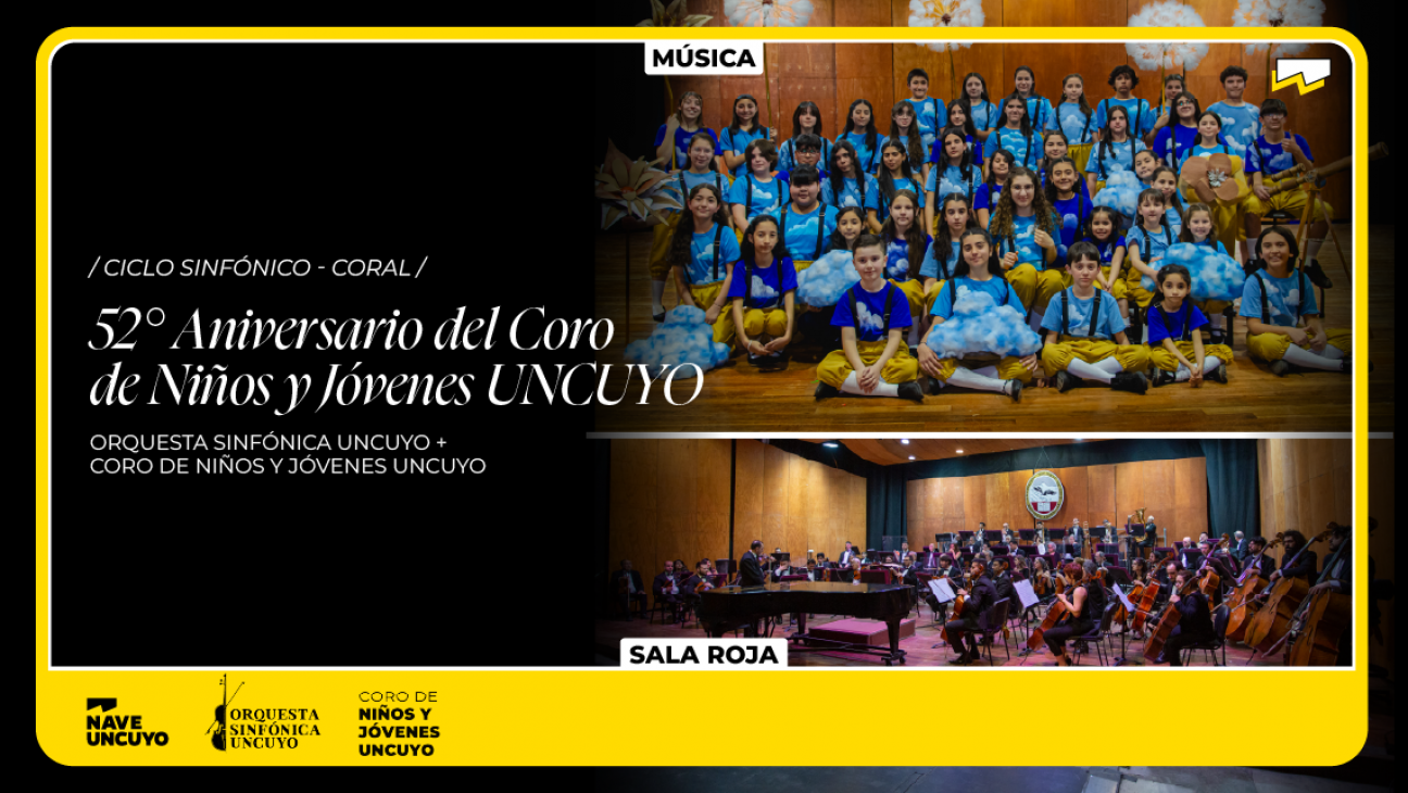 imagen El Coro de Niños y Jóvenes UNCUYO celebra su 52º Aniversario junto a la Orquesta Sinfónica