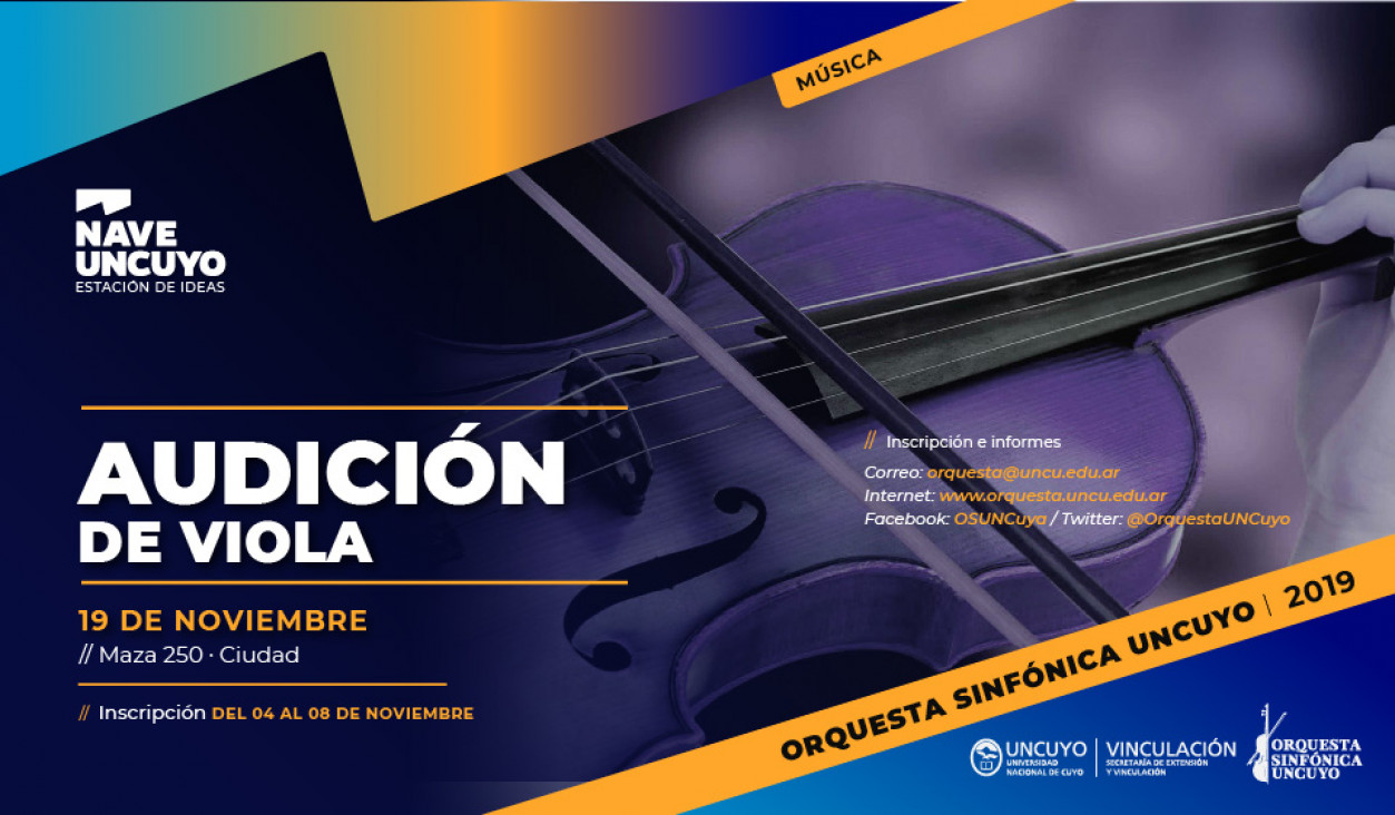 imagen LA ORQUESTA SINFÓNICA REALIZARÁ AUDICIONES PARA VIOLA