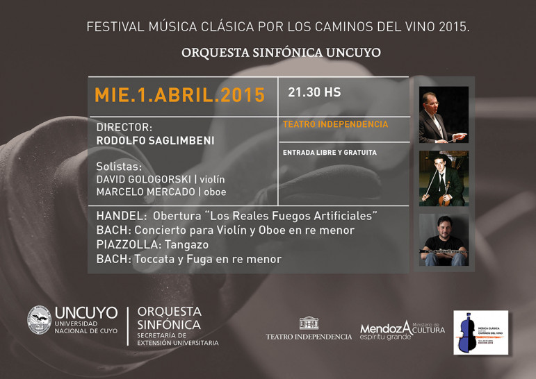 imagen La OSUNCuyo actuará en el Festival Música Clásica por los Caminos del Vino.