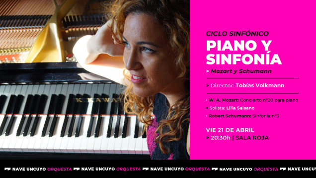imagen La destacada pianista Lilia Salsano desplegará su talento junto a la Orquesta Sinfónica